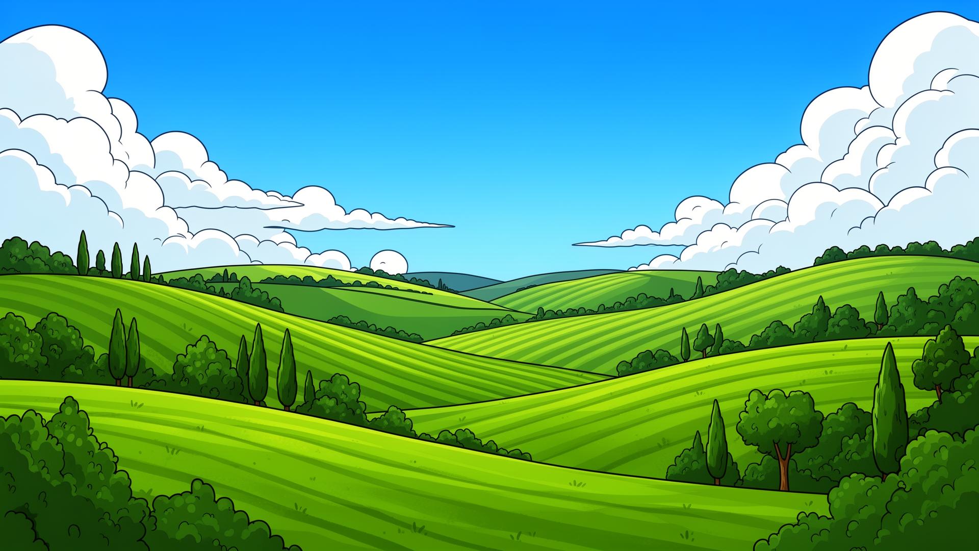 Green hills landscape background